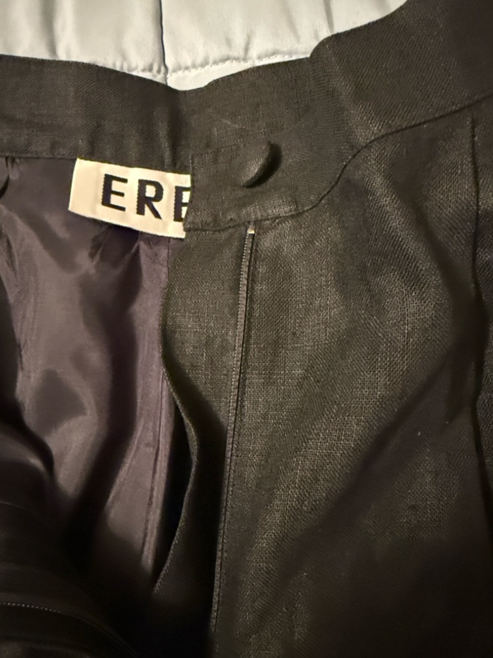 Women's Black Linen Dress Pants - Classic Tailored pants made in Paris in 1980s